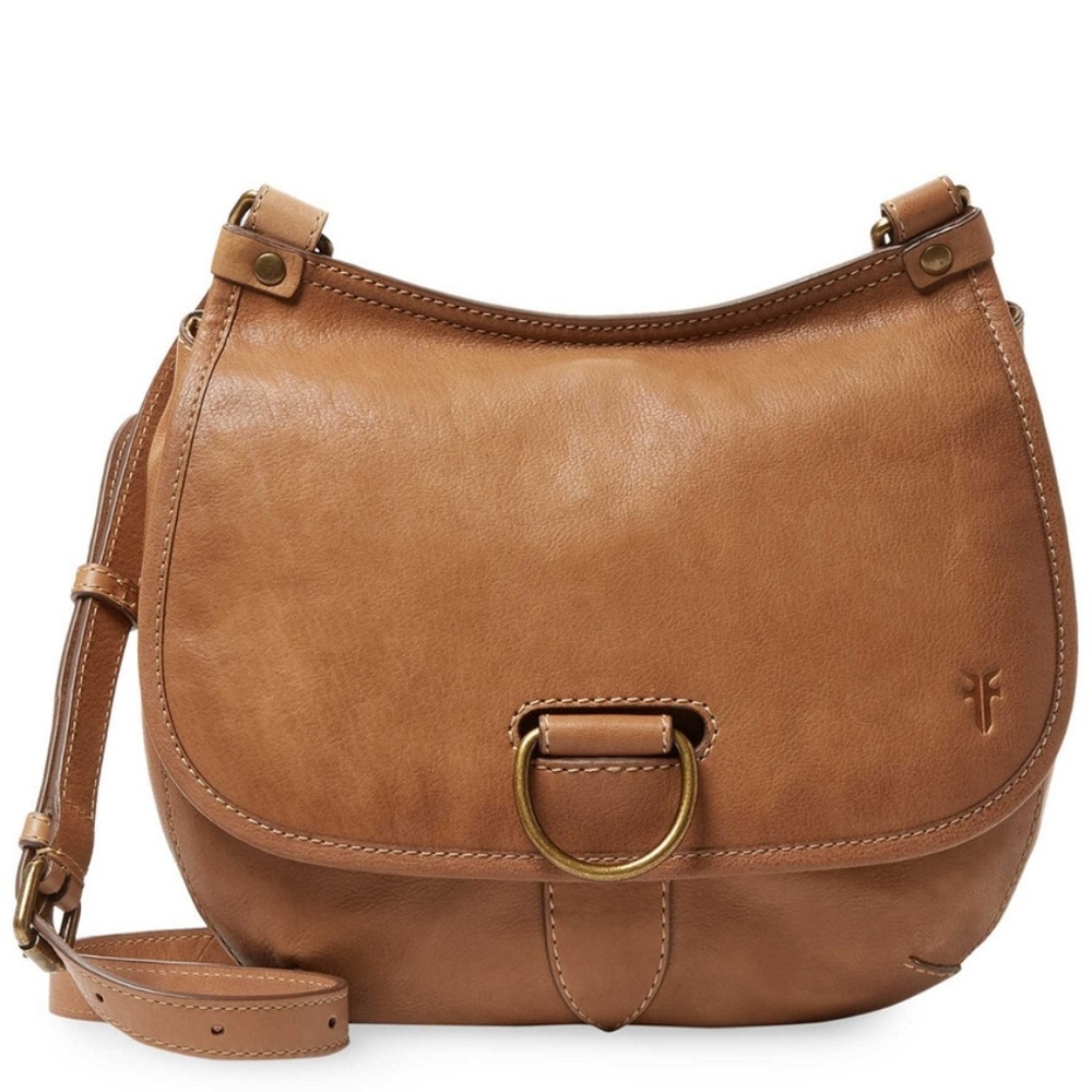 Frye NWT Lucy Crossbody Ring Saddlebag in Beige - Picture 8 of 8